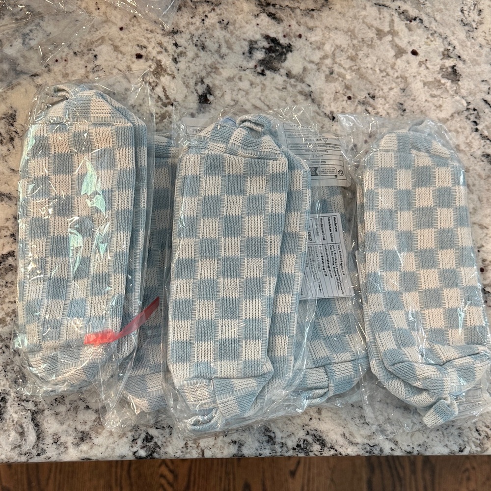 Blue and White Checkered Socks